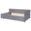 Lit plateforme simple tapissier en forme de L avec rangement et tiroirs-874754817