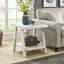 Table basse chic et blanche avec tablette de rangement et tables de bout modernes et assorties-1401008426-1401008429