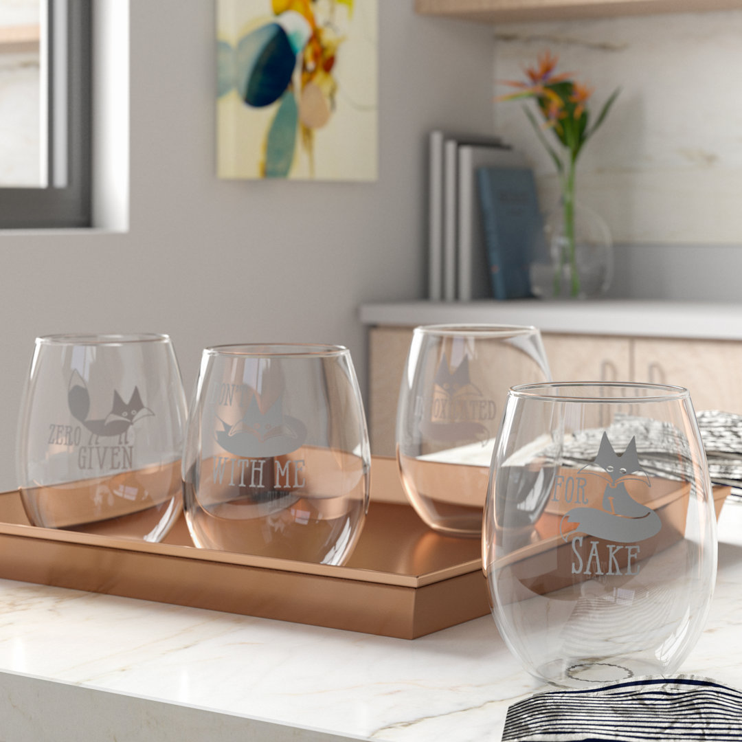 Bustillos 21oz. Wine Glass Set (Set of 4) Wrought Studio™