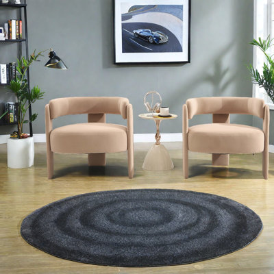 Chaises d'appoint en velours, style Mid-Century moderne en bois confortable pour le bureau personnel