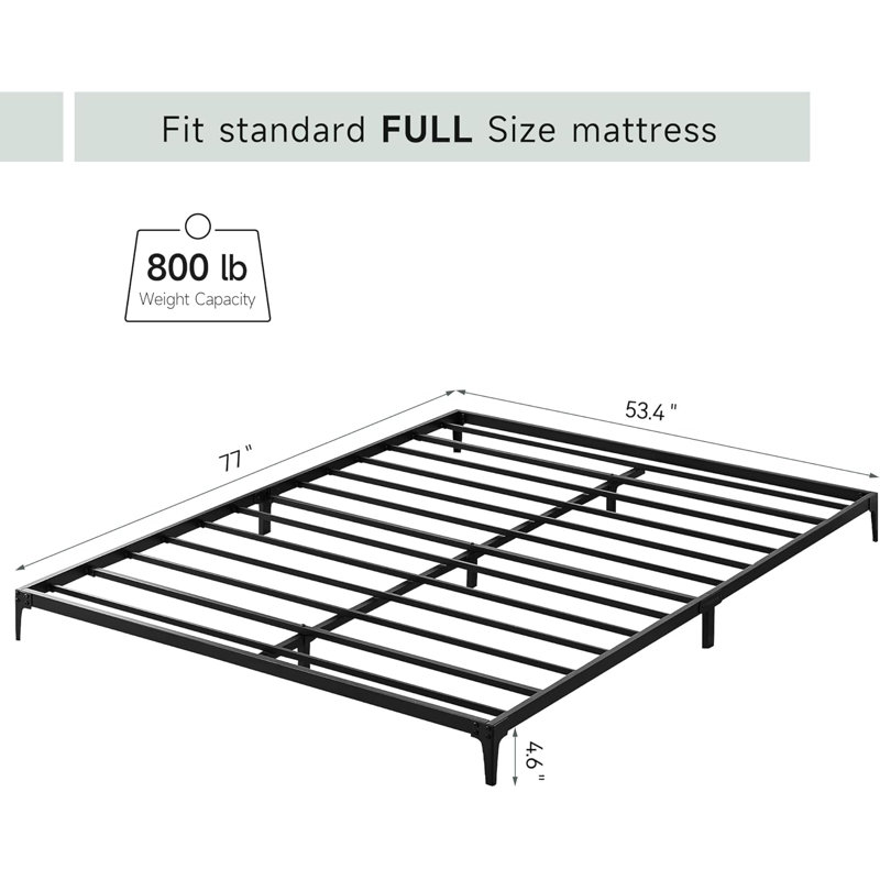 6 Inch Twin/Full/Queen Size Bed Frame, Heavy Duty Metal Platform Bed Frame, 6 Inch/Full Size