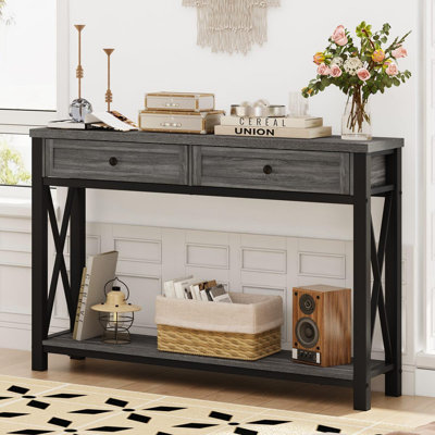 Sofa Table with Storage, Couch Tables Behind Sofa for Living Room, Foyer Tables for Hallway