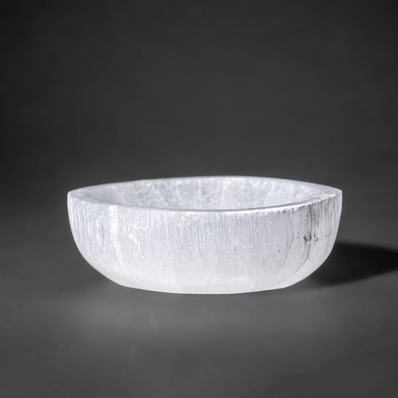 Genuine Polished Selenite Oval Bowl (378.2 Grams)