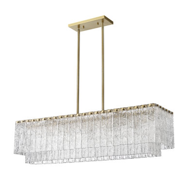 Sophus 5 - Light Steel Dimmable Kitchen Island Square / Rectangle Chandelier