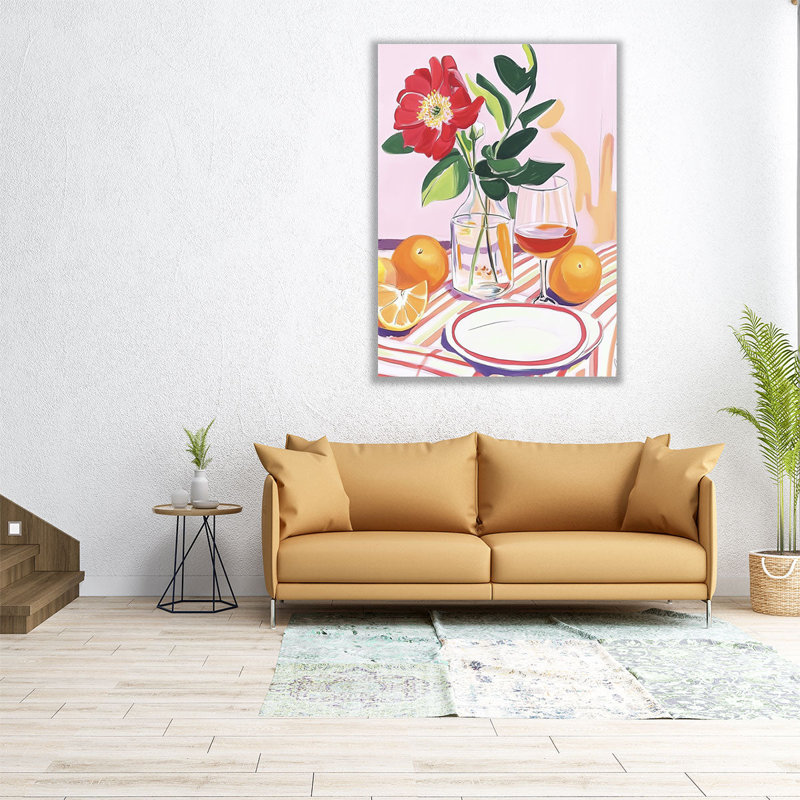 La rose et les oranges - reproduction d'art sur toile, H 40 po x l 30 po