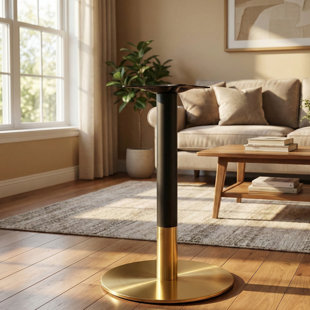 Base de table ronde bicolore en acier inoxydable