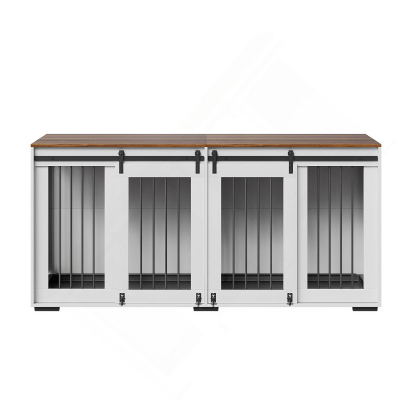 Meuble pour chien avec cage pour chien en bois 72 po avec plateau