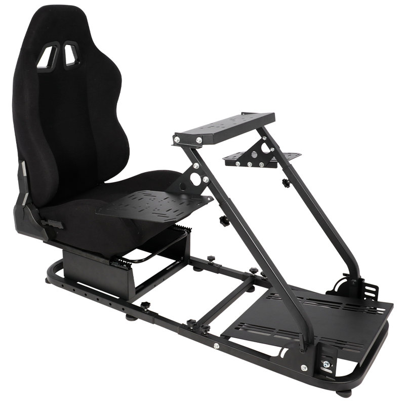 Cockpit de simulateur de vol avec siège de course adapté Logitech Thrustmaster Saitek nid d'abeille, volant pédale Shifter Simulateur de vol, clavier de manette de siège non inclus