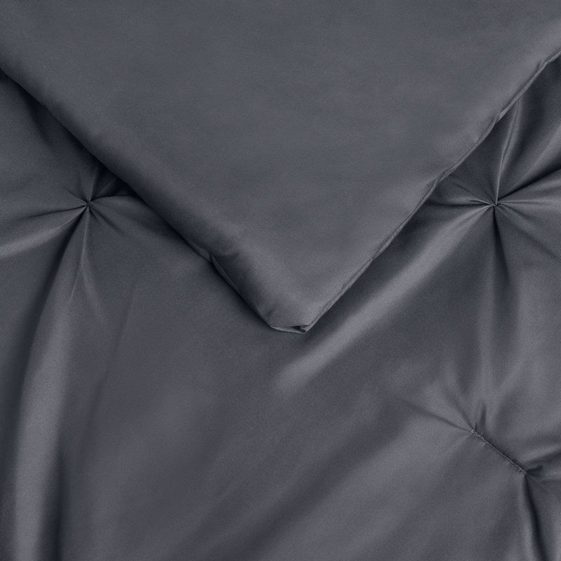 Twin XL Black and Gray Microfiber Reversible Bed in a Bag Set