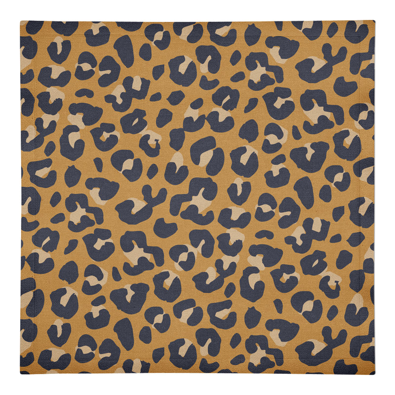 Draycen Cotton Animal Print Square Napkin, Gold/Green