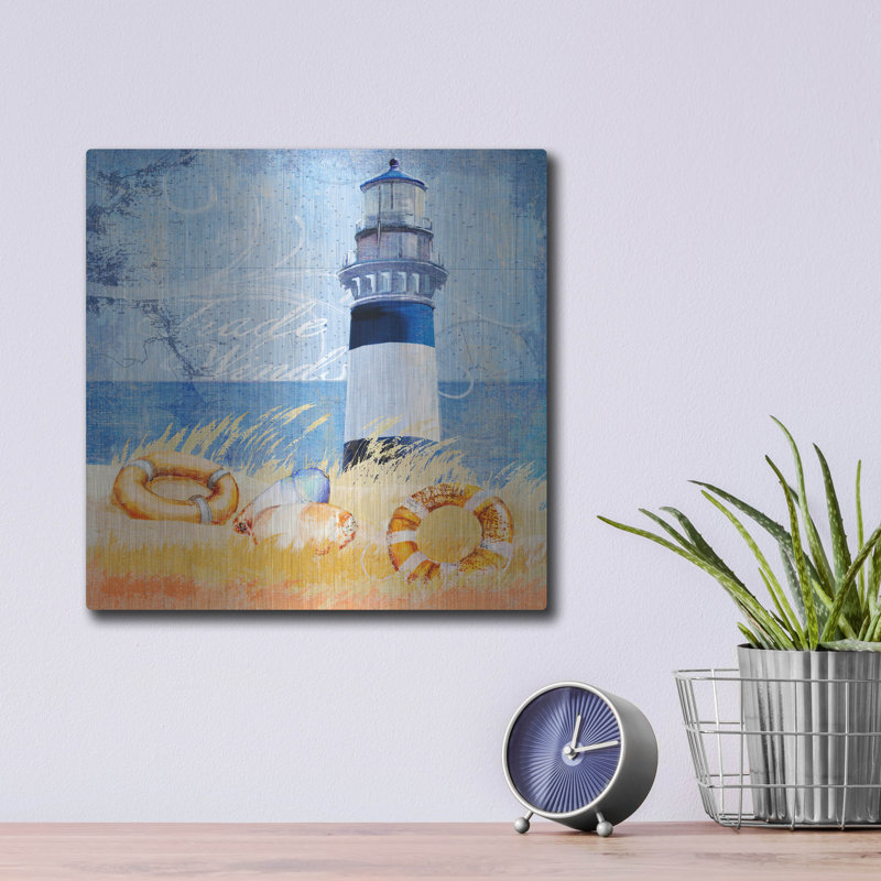 Breakwater Bay «Trade Winds Lighthouse» par Art Licensing Studio, art mural en métal, H 12 po x l 12 po