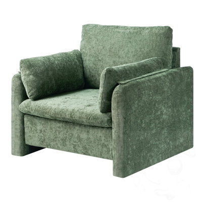 Upholstered Accent Chair With Armrests And Thick Cushion