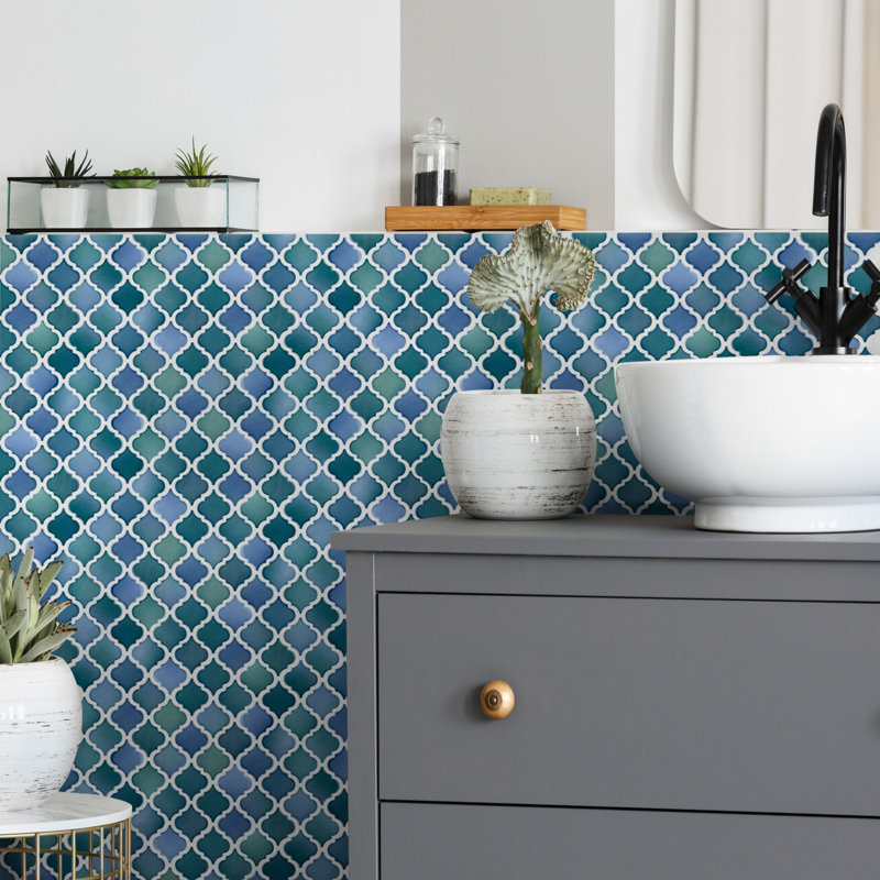 Hudson Tangier 2" x 2" Porcelain Mosaic Wall & Floor Tile, Aquamarine