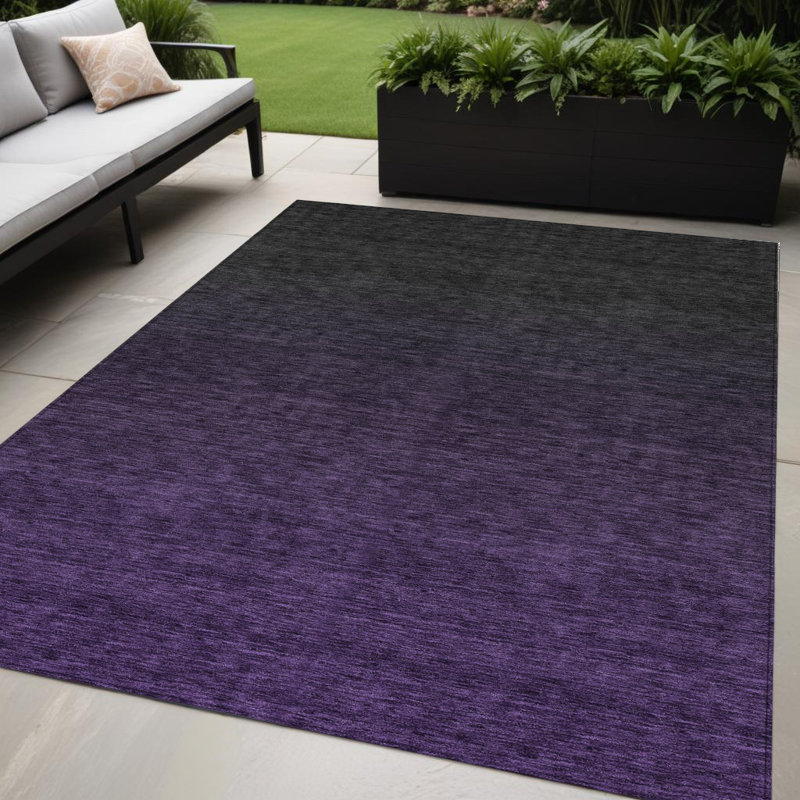 Tapis extérieur lavable abstrait gris anthracite 5 pi x 8 pi
