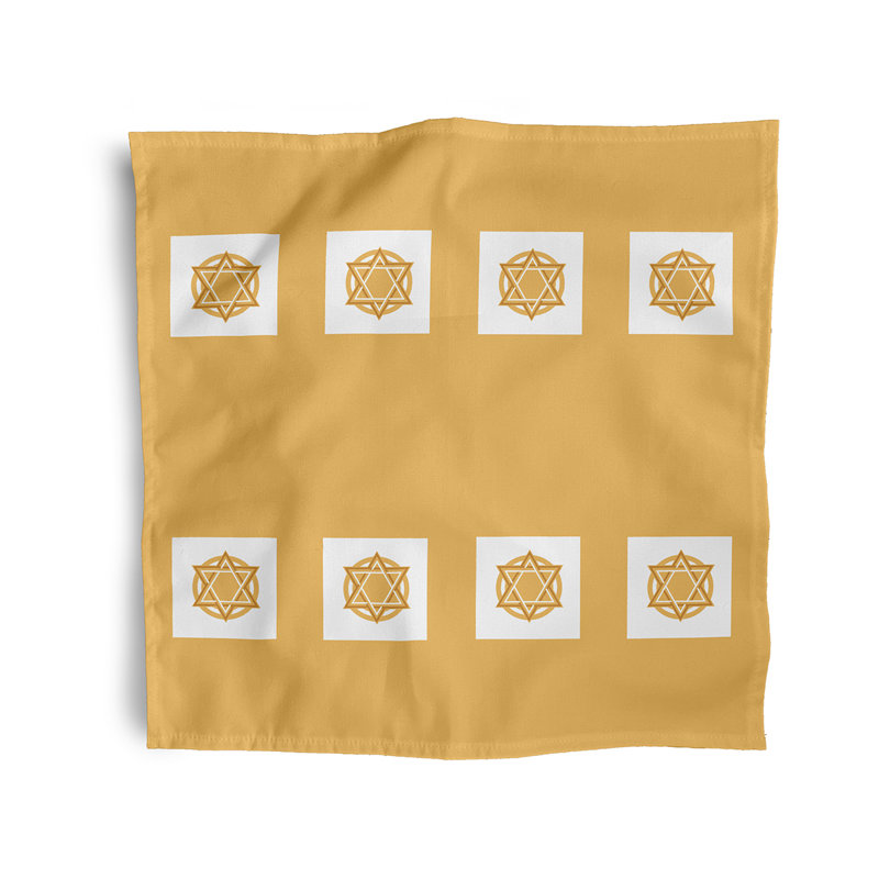 Lasander Polyester Geometric Square Napkin, Yellow