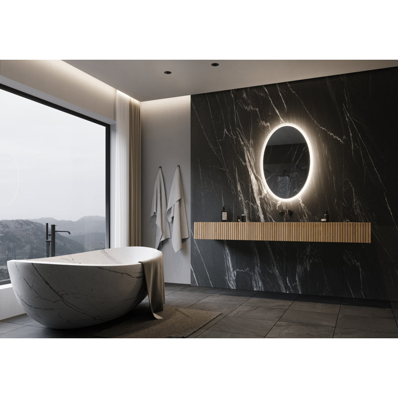 Miroir mural meuble-lavabo/salle de bain ovale rétro Fredericka