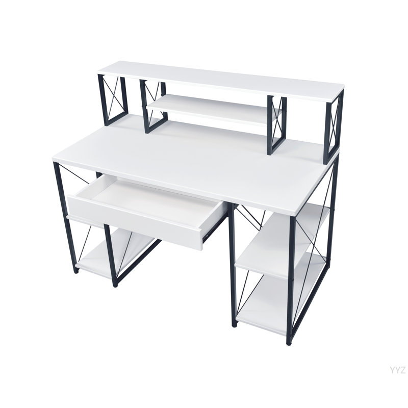 Bureau d'écriture tout usage à finition blanche, Blanc