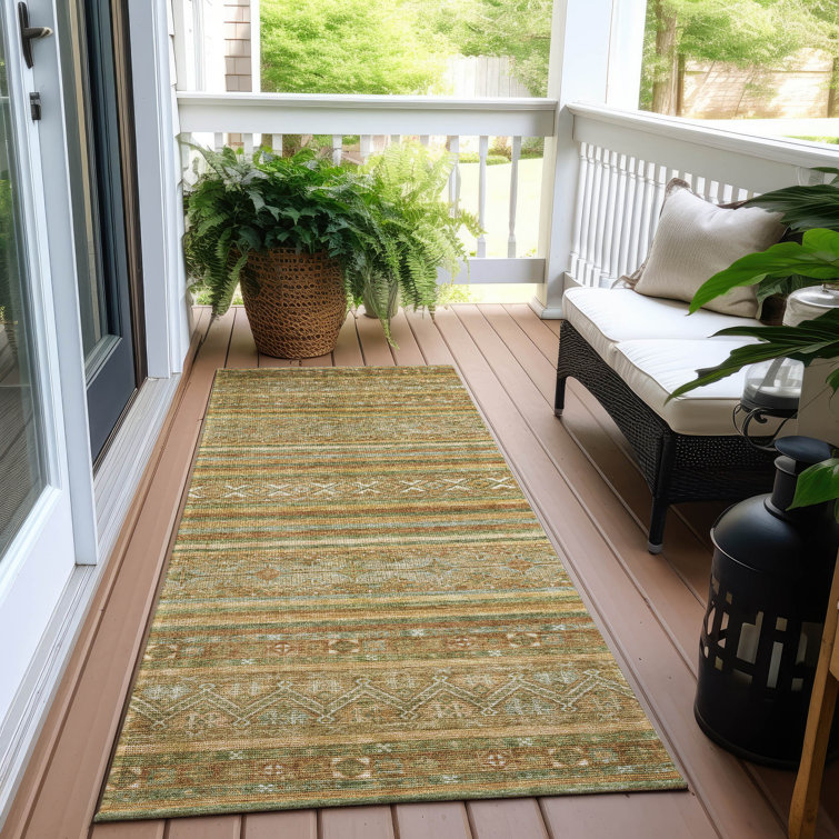 Machine Washable Indoor/Outdoor Claudian ACN1644 Aloe Rug