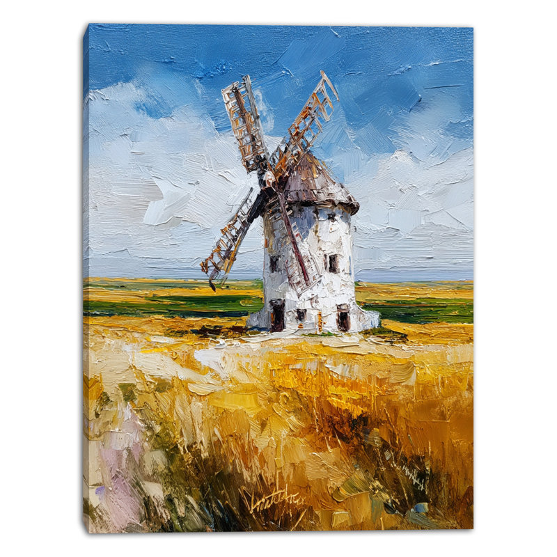 «Summer Windmill Trail», art mural sur toile tendue, H 24 po x l 16 po