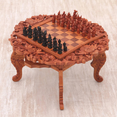 Échecs de bois de guirlande ramayana Perce
