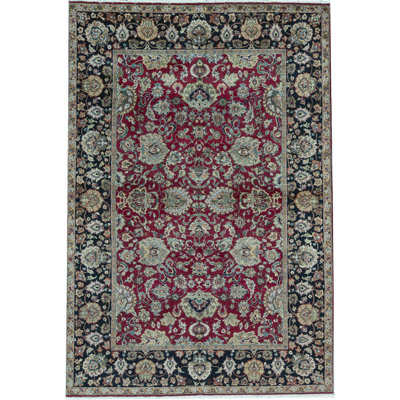 Sona Wool Oriental Area Rug in Red/Black