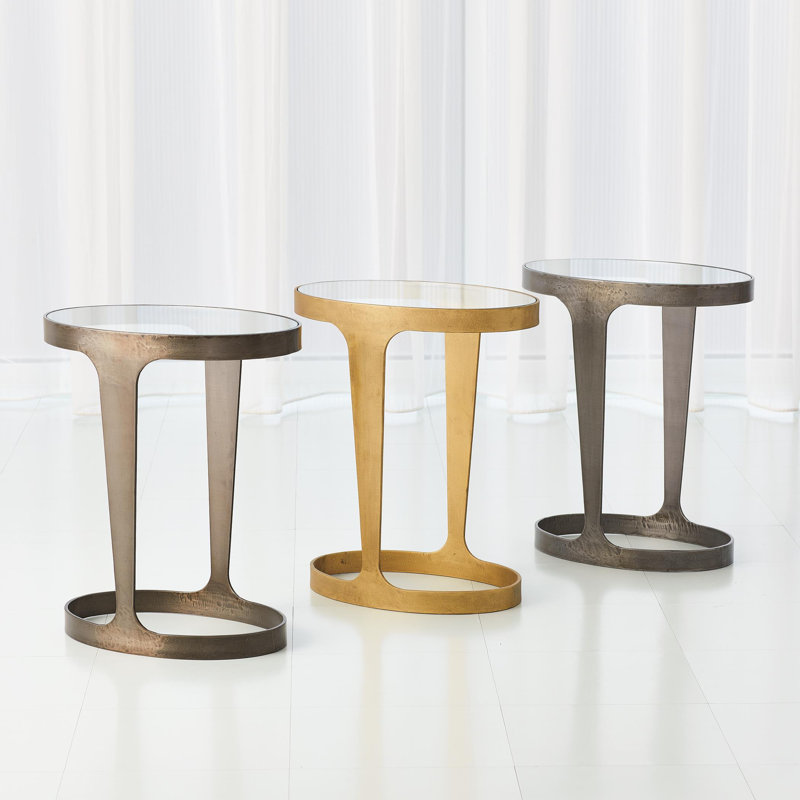 Oslo Accent Table-Gold, Gold