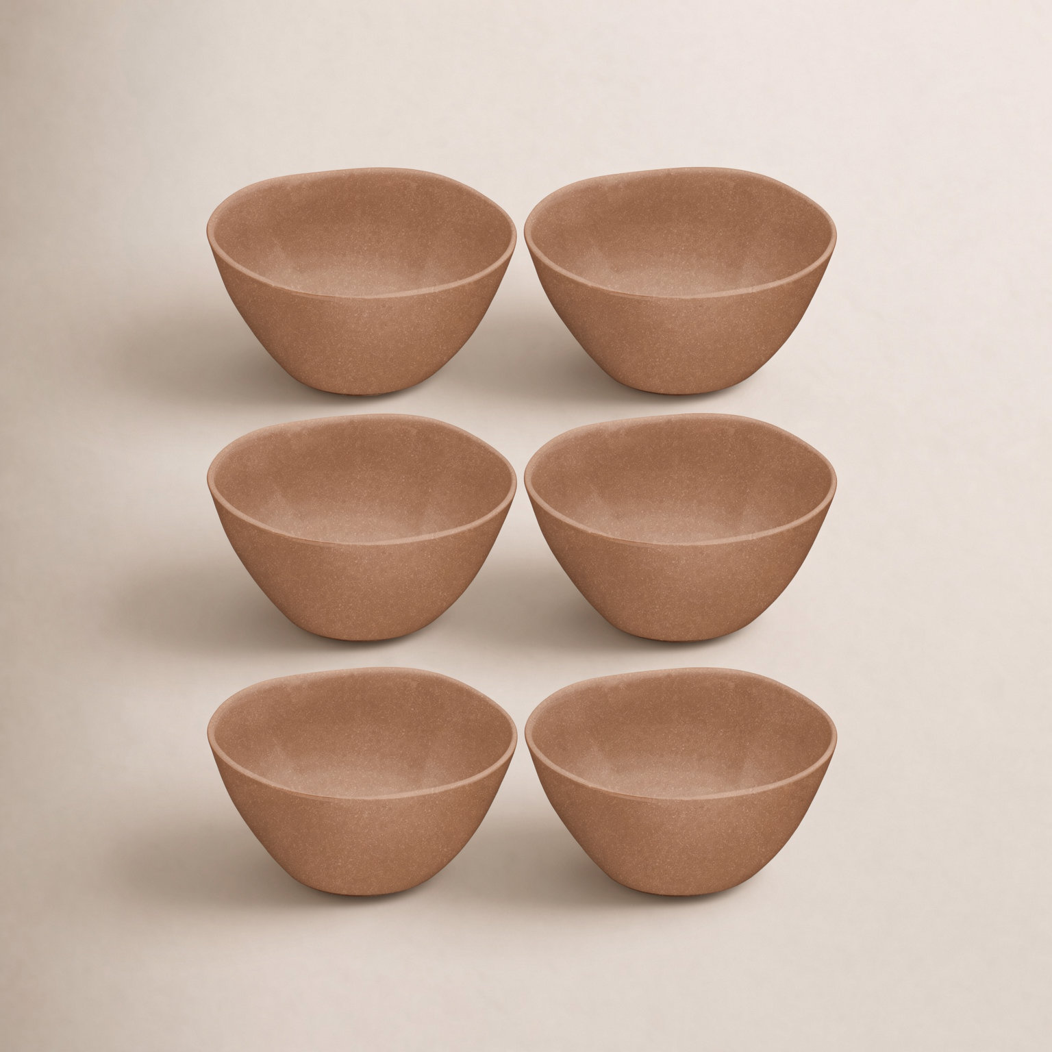 Laya Matte Melamine Rice Bowl, Brown