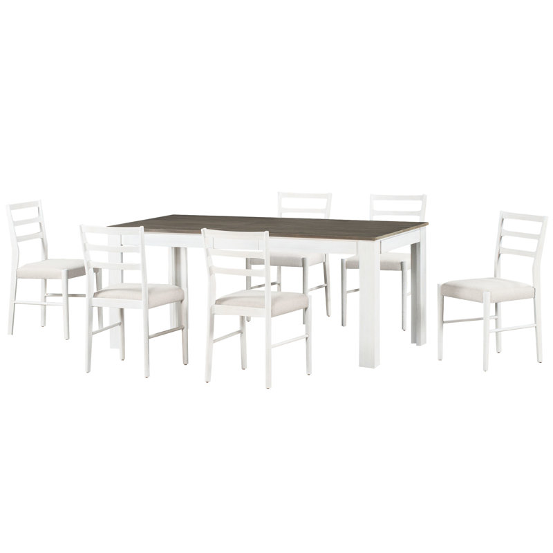7 salles à manger avec table ajustable, sièges rembourrés et 2 tiroirs configuration multifonctionnelle extensible et abat-jour de chaises douillettes