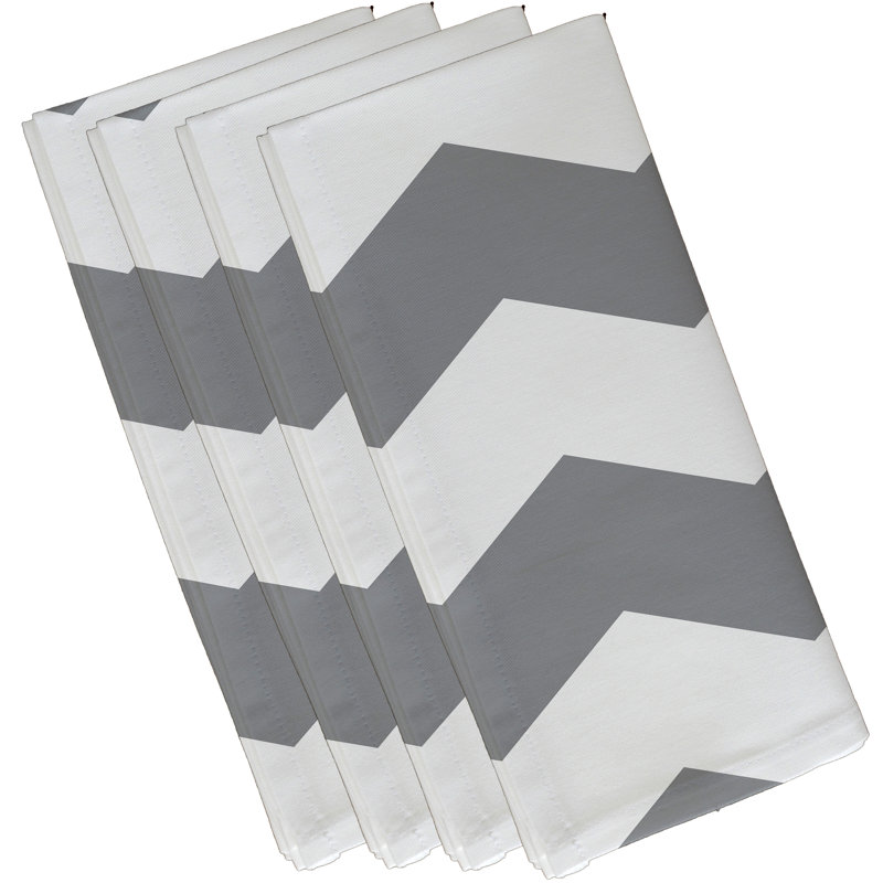 Pemma Polyester Geometric Square Napkin, 18" W x 18" L, Classic Gray