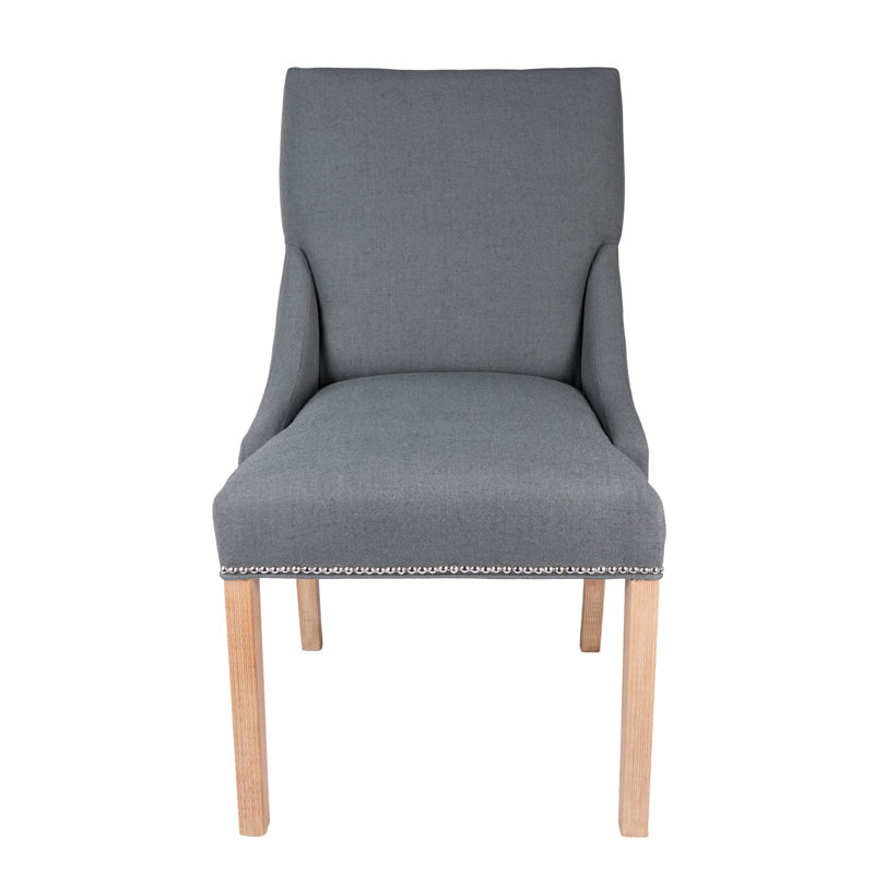 Chaise parsons rembourrée Anaisia, Blanc, Anthracite