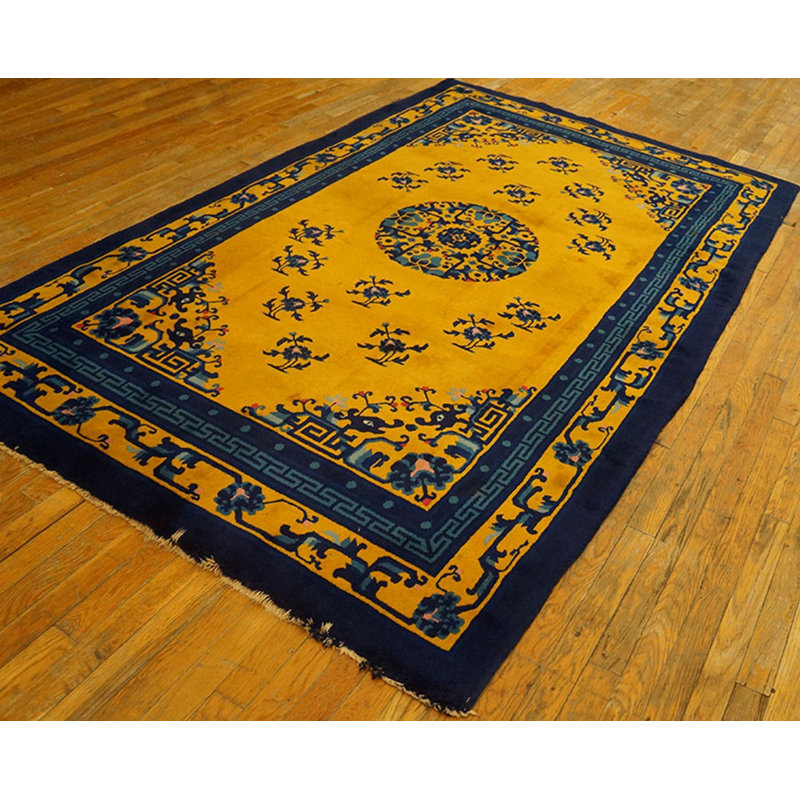 Antique Peking Hallway Runner Wool Gold Rug