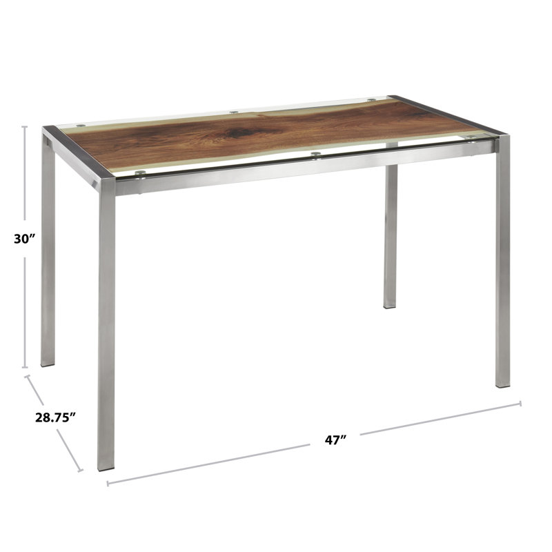 Table de salle à manger Alieza, Acier inoxydable