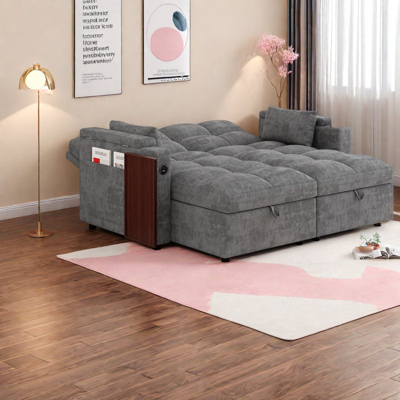 Canapés d'angle portatifs avec rangement, canapé-lit ajustable en chenille, style moderne pour la maison
