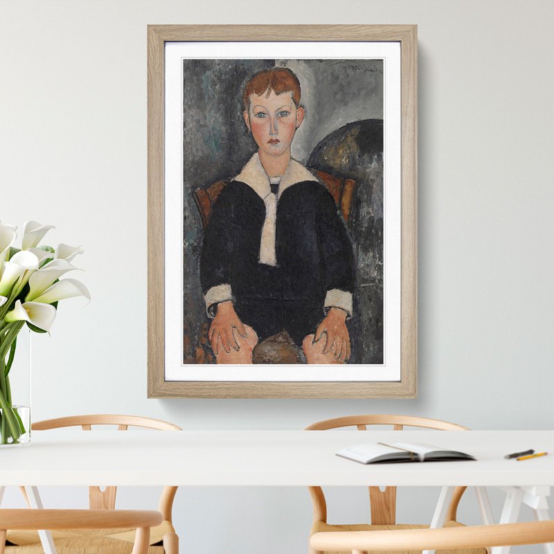 Sailor Suit by Amedeo Modigliani - Picture Frame Painting, 90cm H x 65cm W x 2cm D, Oak