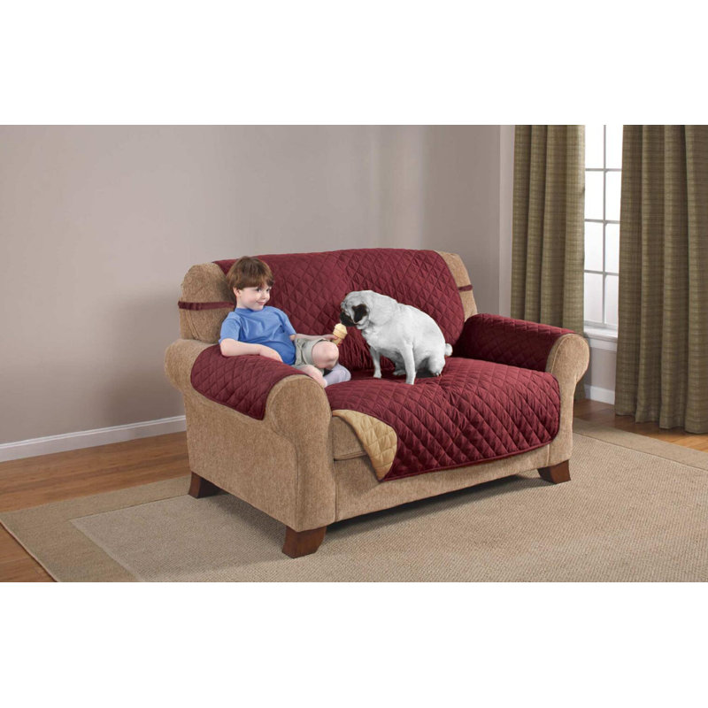 Housse pour causeuse à coussins carrés/rectangulaires, Vin / Moka