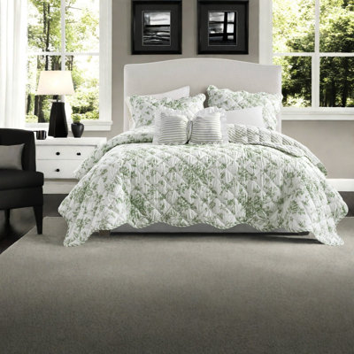 Ensembles de literie vert très grand, courtepointe en polyester doux, maison de ferme florale