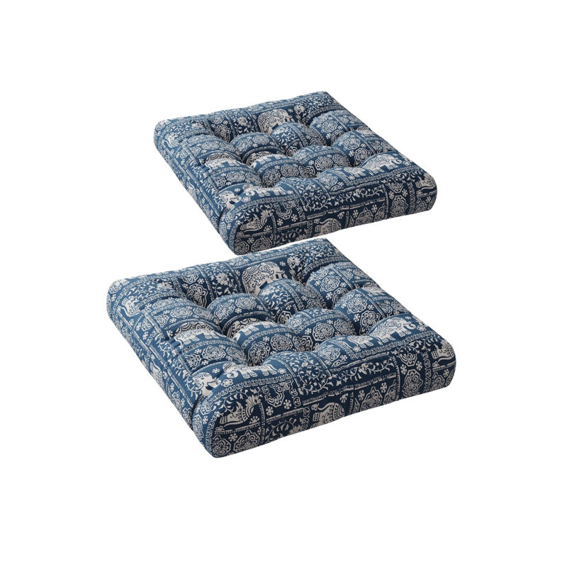 Ensemble de 2 coussins de sol carrés, ensemble de 2 coussins boho 22 po