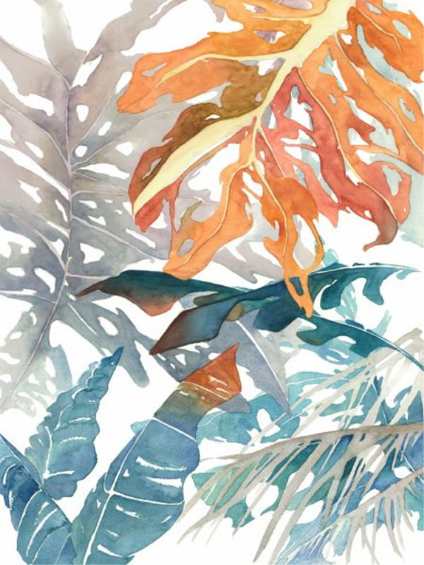 «Autumn Leaves I» par L. Bodine - impression, H 32 po x l 24 po, Extérieur