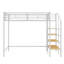 Lit mezzanine simple en métal avec tablette supérieure et échelle de rangement latérale-627177763