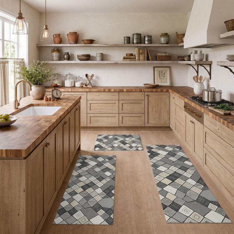 Tapis de cuisine géométriques lavables antidérapants