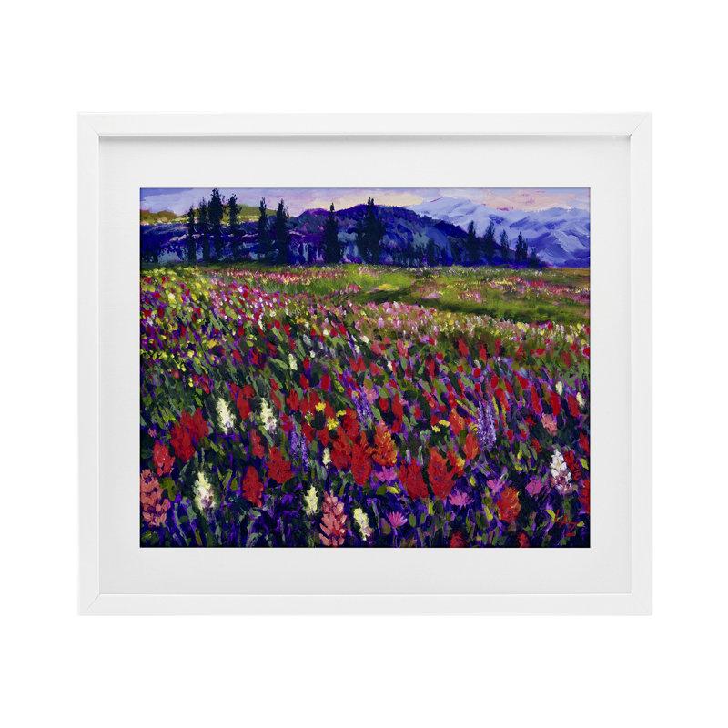«Roadside Rhyth Meadow», reproduction sous verre encadrée, conception par Lee Ann Zirbes, H 13 po x l 16 po