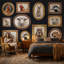 "Animal Portraits", art mural encadré sur fond sombre-897892159-897892154