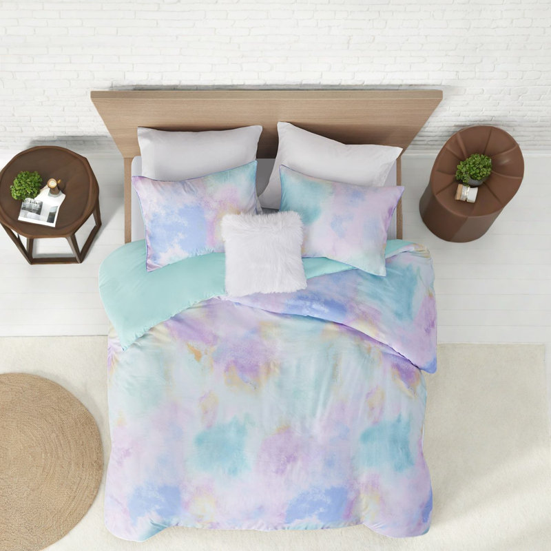 Dreamy Watercolor Bedding Set, Polyester Microfiber, Modern Style For Home