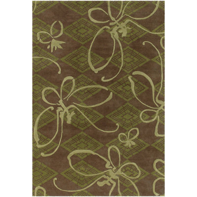 Tapis brun / vert Adelyte Butterfly