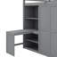 Lit double avec placard intégré, bureau et étagère-411966552