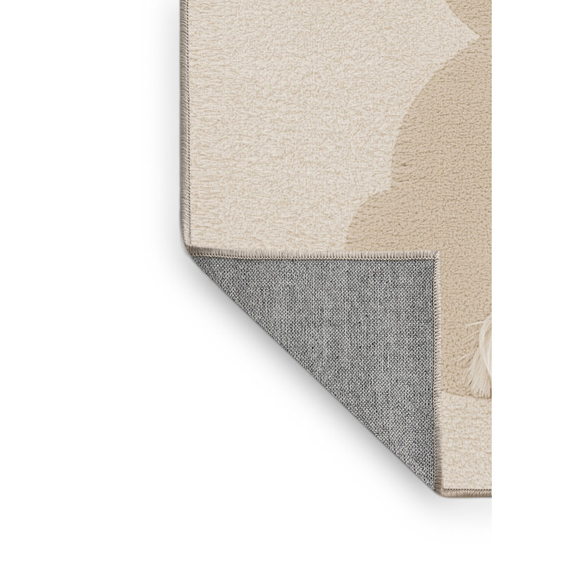 Tapis abstrait moderne et contemporain beige et lavable à la machine Torresdale, 8 x 10