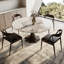 Table de salle à manger ronde ronde en pierre avec base en bois massif pour 4 à 10 personnes-98907932-98907933-98907934
