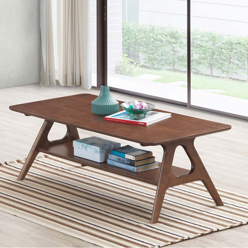 Table basse en bois avec tablette Flor