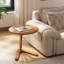 Table de bout en bois massif de 23 po en forme de C, table d'appoint ronde décorative