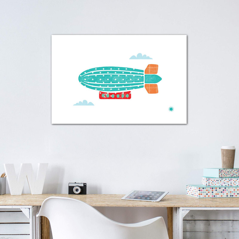 Zeppelin - imprimé, Toile tendue, Pas de tapis, H 26 po x l 40 po x 1,5 po